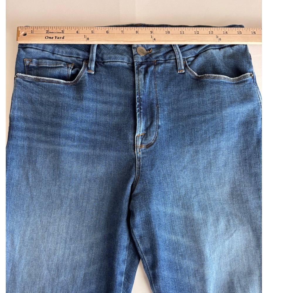 Frame Le Crop Mini Boot Jeans Wine Ridge Destruct Blue Raw Hem 32x27 - Picture 7 of 9